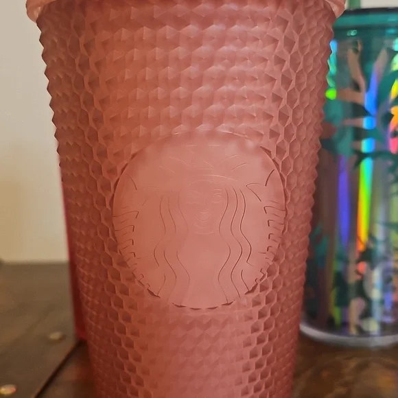 Starbucks Green and Silver, Hot Pink, Frosted Pink, and Clear FrostedTumbler Lot - Picture 6 of 11